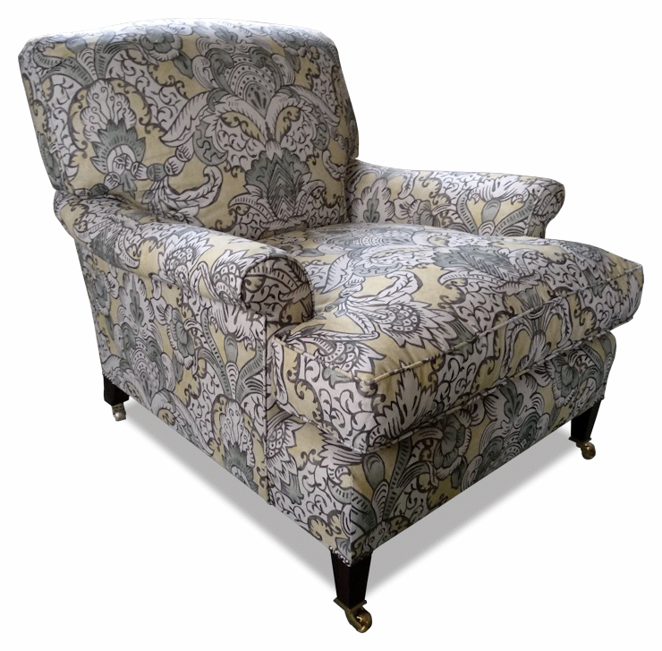 Cole Armchair — covered in Lewis & Wood Santiago, Green Glaze