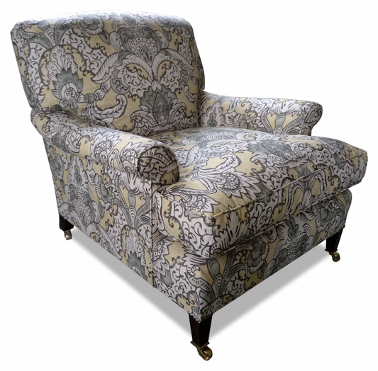 Cole Armchair — covered in Lewis & Wood Santiago, Green Glaze
