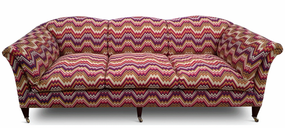 Woodbridge Sofa — 3 hump back, Zoffany Bargello fabric