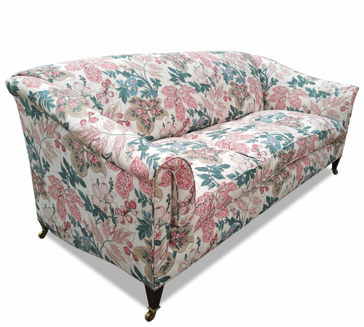 Earlswood Sofa — flat back, floral print side view