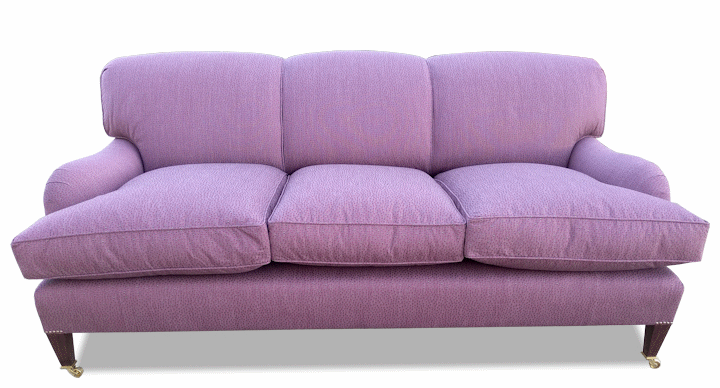 Avon Sofa — 3 seat, Lelievre Cachou Lilas fabric